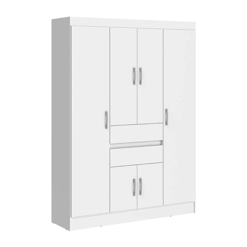 Guarda Roupa Milano 6 Portas 2 Gavetas 1 Sapateira - Alt.: 175cm  Larg.: 128cm Prof.: 38cm. - 4
