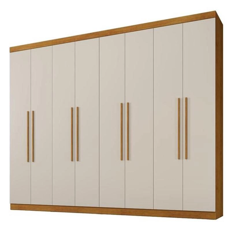 Guarda Roupa Premium 8 Portas 4 Gavetas 6 Prateleiras Puxadores Mdf - Alt.: 218cm Larg.: 245cm Prof.: 47cm. - 1