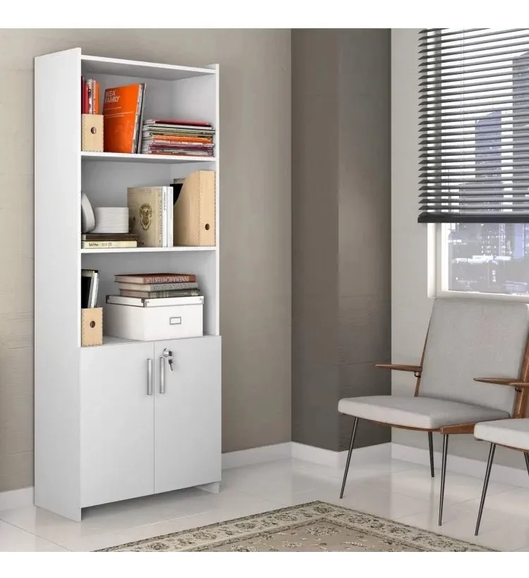 Armário Multiuso Para Escritório Com 2 Portas C/ Chave C/ 4 Prateleiras - Alt.: 178cm Larg.: 70cm Prof.: 32cm. - 4