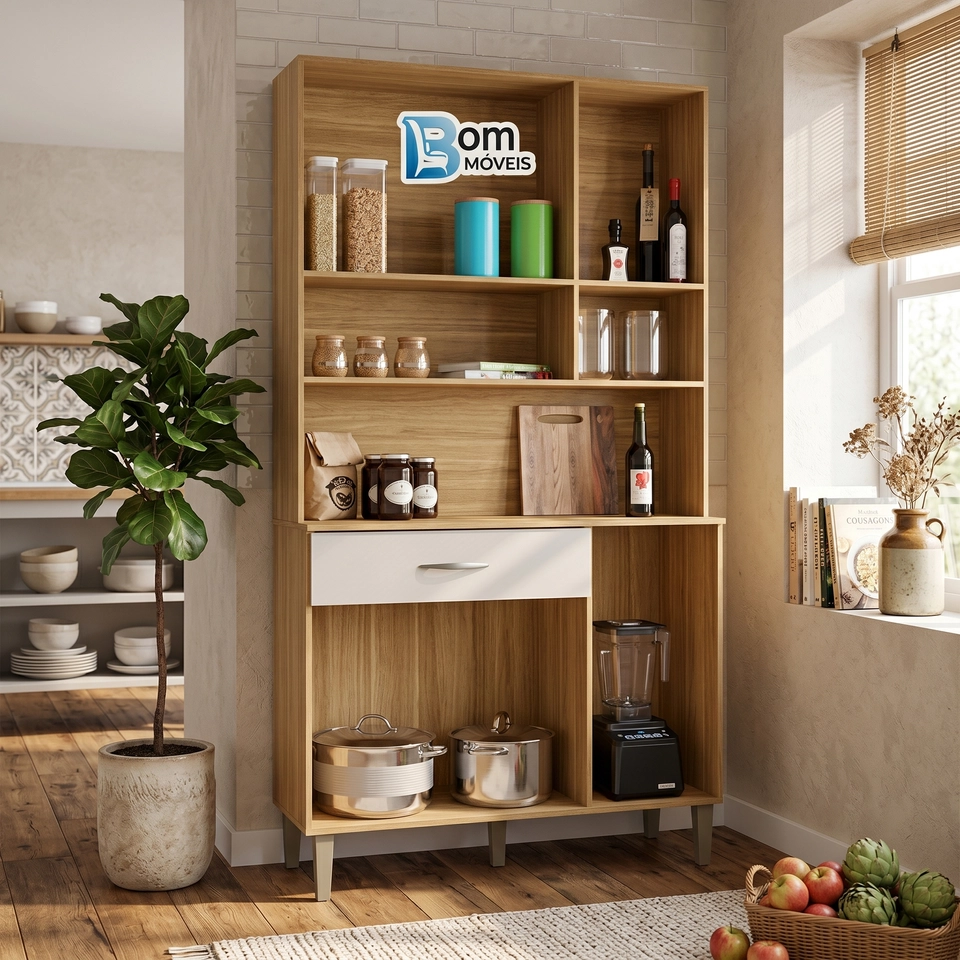 Cozinha Compacta Apolo 6 Portas 1 Gaveta 6 Divisões Internas - Alt.: 173cm Larg.: 90cm Prof.: 36cm. - 4