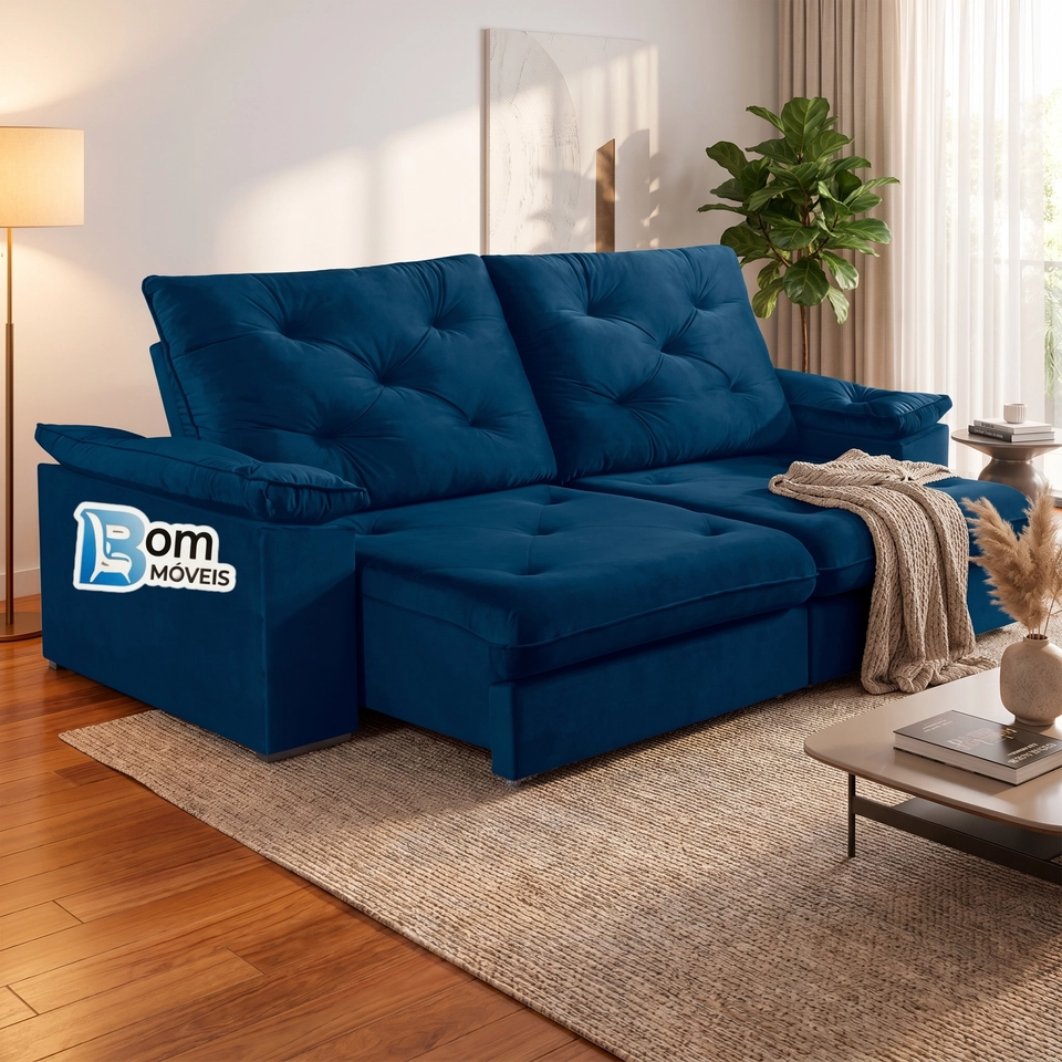 Sofá Retratil E Reclinável 2,30 Metros Venezuela Espuma D28 Soft C/ Pillow Top  - 2