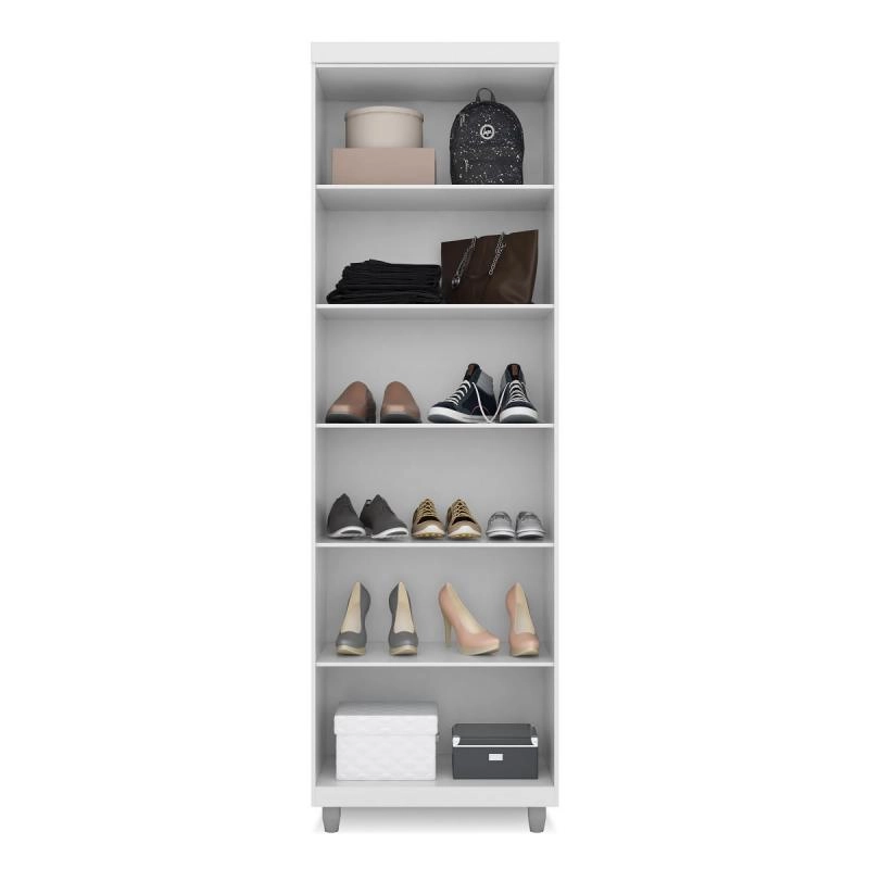 Multiuso Isabela 2 Portas C/ Chave 5 Prateleiras 4 Pés PVC Puxadores Metálicos - Alt.: 188cm Larg.: 55cm Prof.: 35cm. - 8