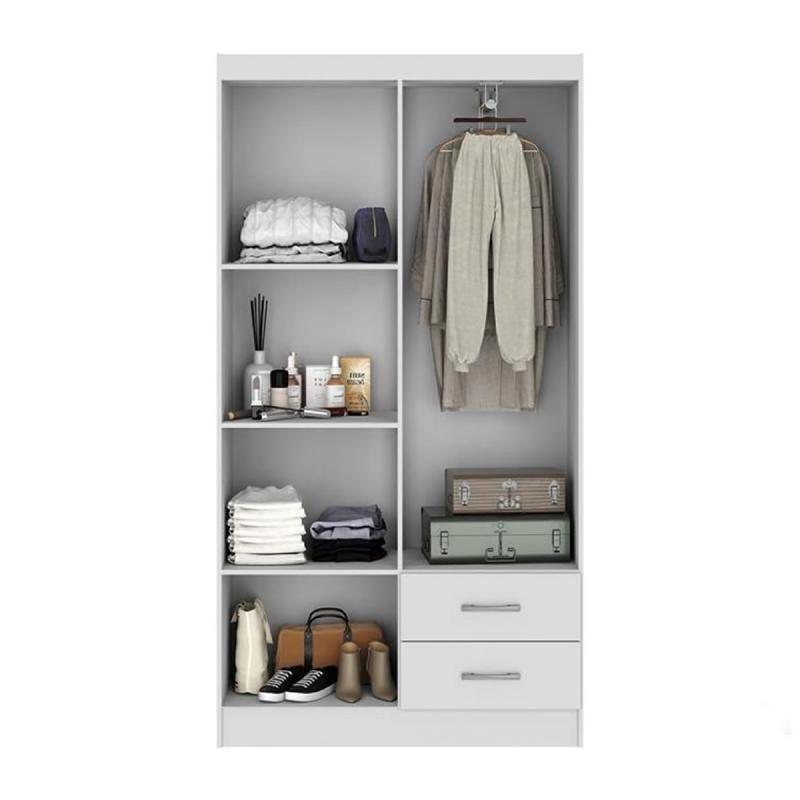Guarda Roupa Vitoria 4 Portas 2 Gavetas - Alt.: 175cm Larg.: 93cm Prof.:38cm. - 3
