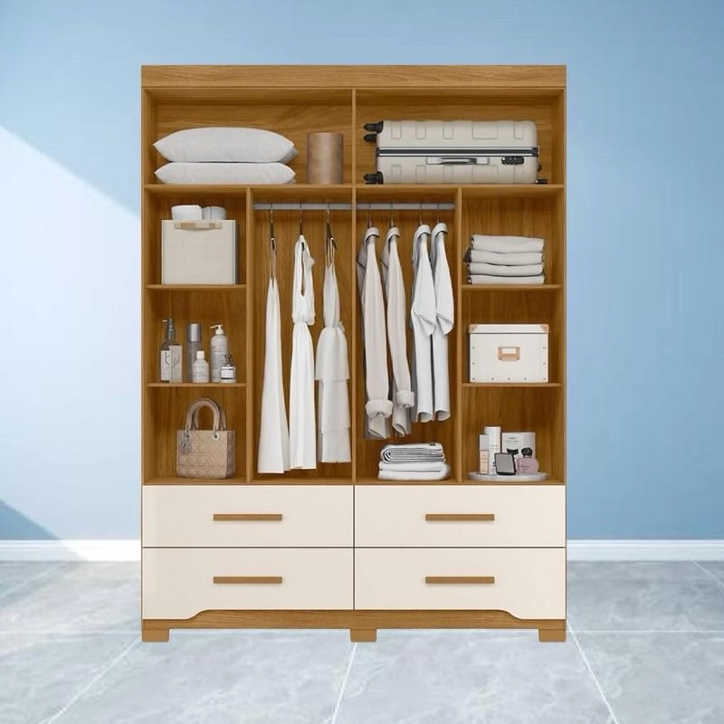 Guarda Roupa Miami C/ 2 Espelhos 4 Portas 4 Gavetas 6 Puxadores De Mdf6 Pés - Alt.: 212cm Larg.: 157cm Prof.: 47cm. - 4