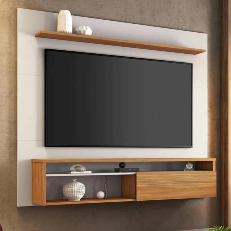Painel Nt 1100 Para Tv De Até 65 Polegadas 1 Prateleira Superior Nicho 1 Porta Báscula - Alt.: 159,9cm Larg.: 160cm Prof.: 33,6cm. - 2