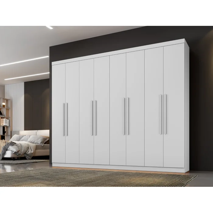Guarda Roupa Premium 8 Portas 4 Gavetas 6 Prateleiras Puxadores Mdf - Alt.: 218cm Larg.: 245cm Prof.: 47cm. - 7