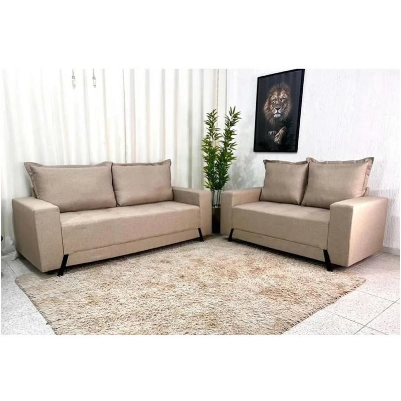 Sofá 2 E 3 Lugares Espuma D23 Almofadas De Silicone  - 2