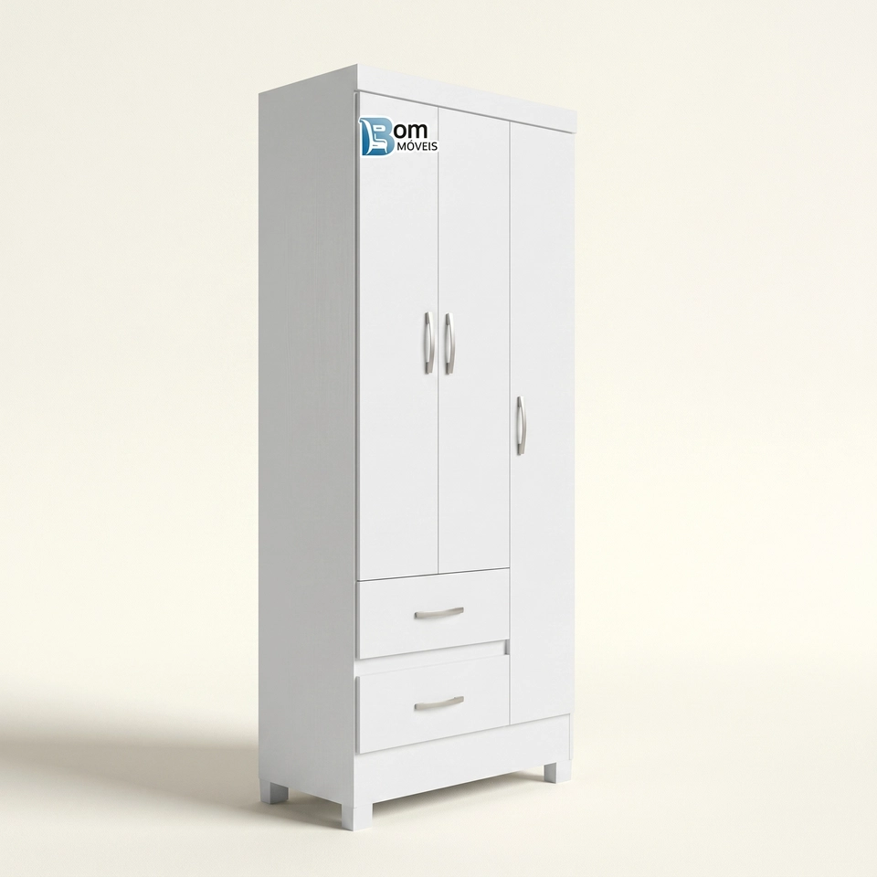Guarda Roupa Izis 3 Portas E 2 Gavetas - Alt.: 175cm Larg.: 70cm; - Prof.: 38cm. - 5