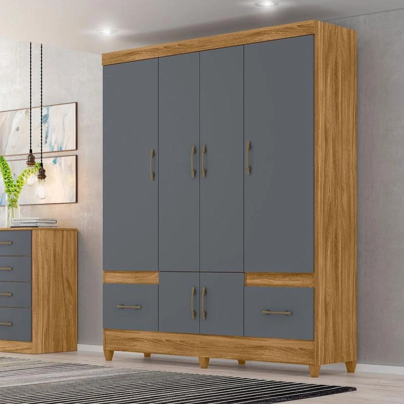 Guarda Roupa Ms 912 C/ 6 Portas 2 Gavetas 6 Pés - Alt.: 204cm Larg.: 165cm Prof.: 47cm. - 4