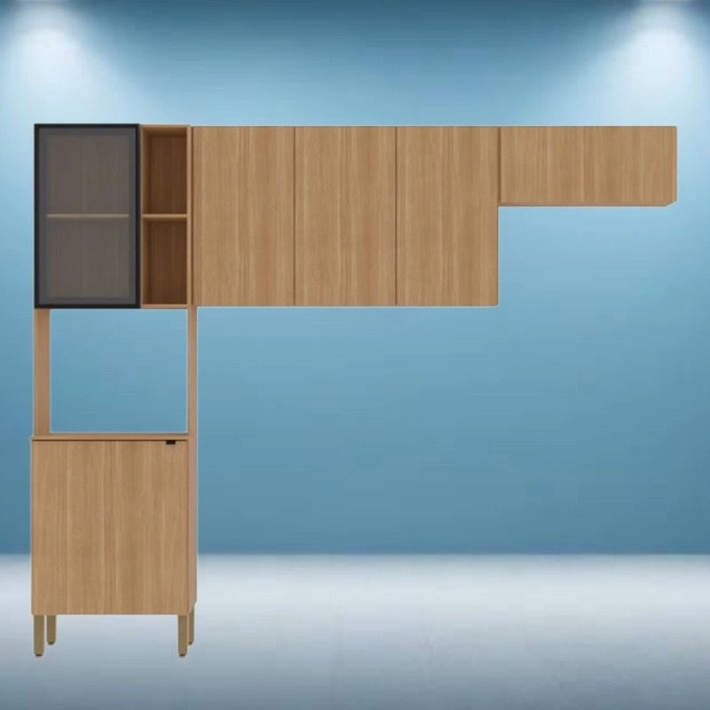 Cozinha Compacta Vertical 6 Portas 1 C/ Vidro 7 Divisões Pés Reguláveis - Alt.: 206cm Larg.: 250cm Prof.: 41cm. - 1