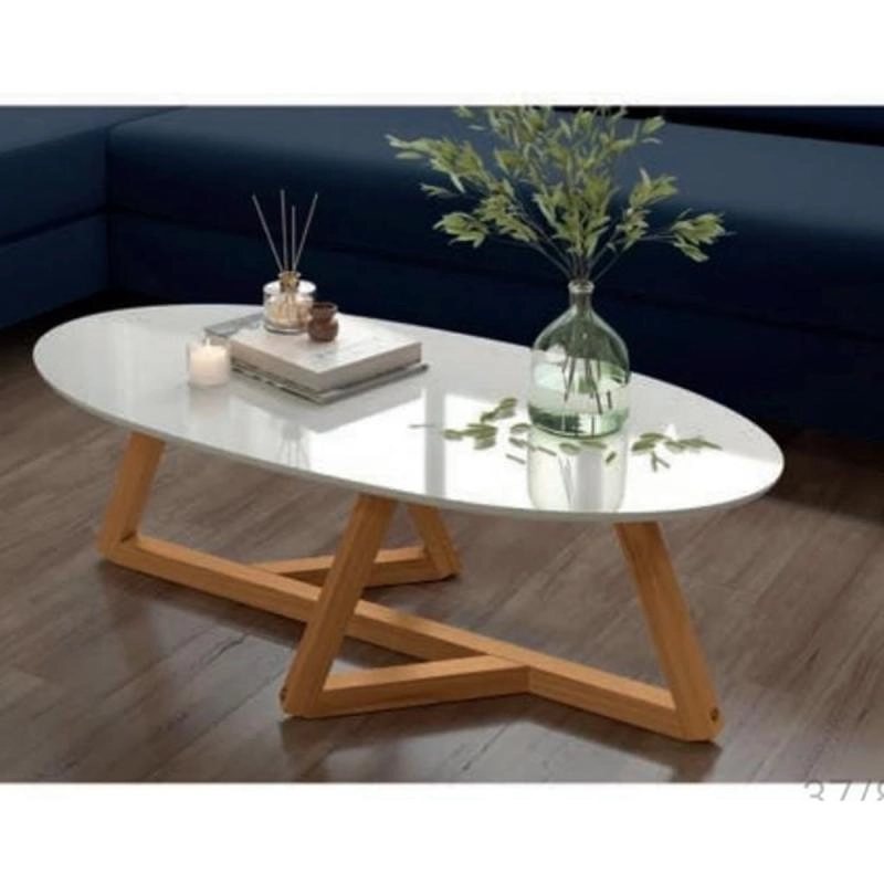 Mesa De Centro Classic C/ Pés De Madeira - Alt.: 31cm Larg.: 90cm Prof.: 45cm. - 2