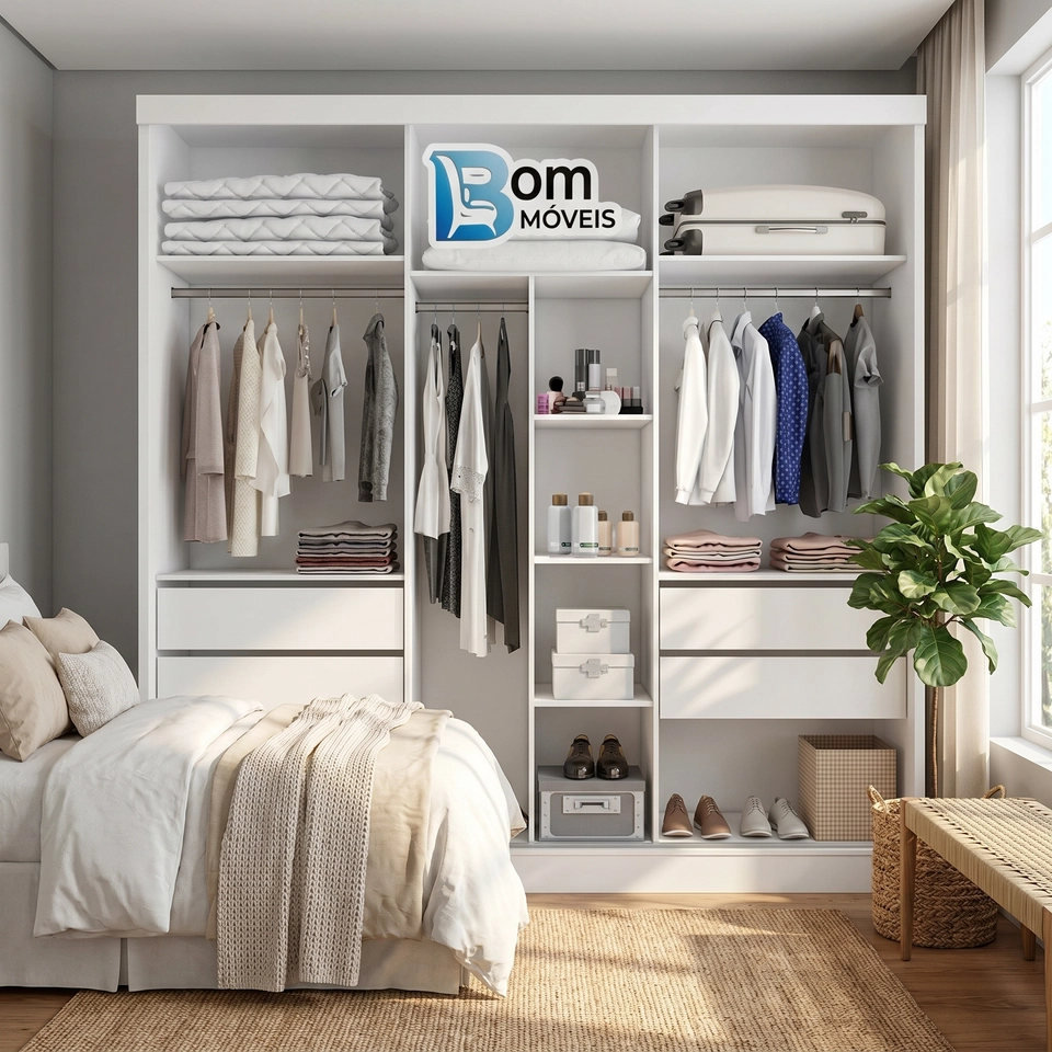 Guarda Roupa Toronto 3 Portas Deslizantes Espelho Inteiro Na Porta - Alt.: 230cm - Larg.: 240cm - Prof.: 56cm.  - 8