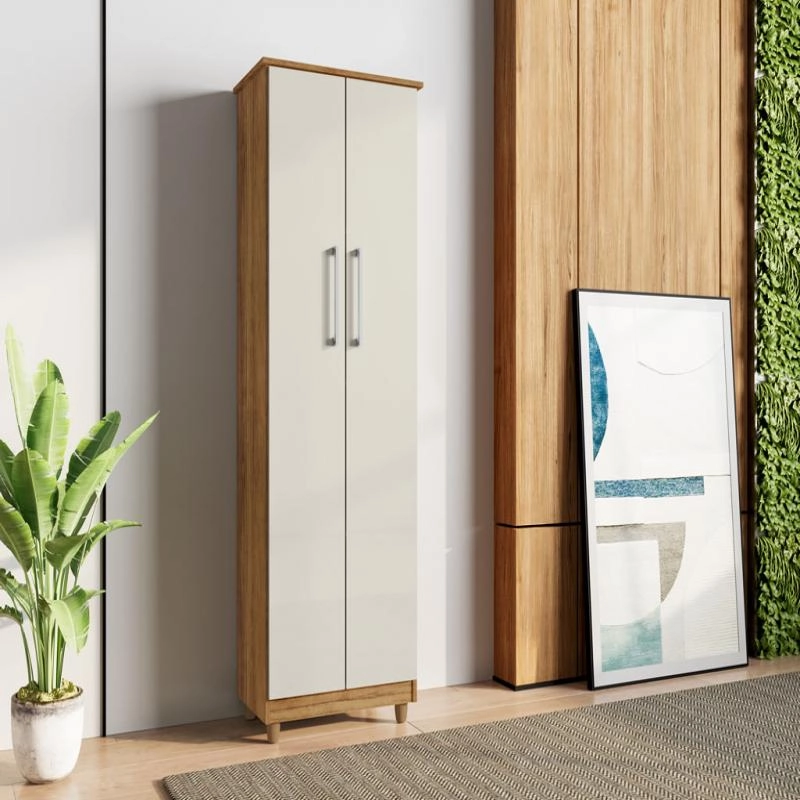Multiuso Nina 2 Portas 3 Prateleiras C/ 4 Pés Pvc - Alt.: 143cm Larg.: 53cm Prof.: 32,5cm. - 4