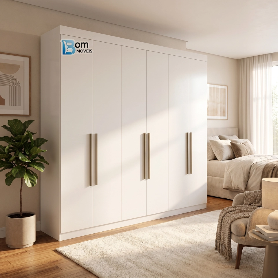 Guarda Roupa Da Vinci 6 Portas 6 Gavetas Puxadores De Mdf - Alt.: 230cm - Larg.: 275cm - Prof.: 57cm. - 8