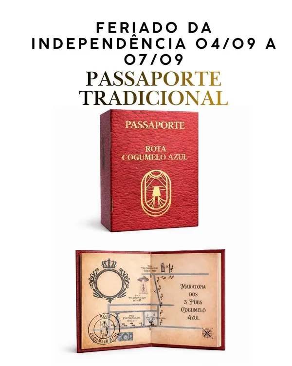 Passaporte Tradicional Cogumelo Azul FERIADO DA INDEPENDÊNCIA 04/09 a 07/09