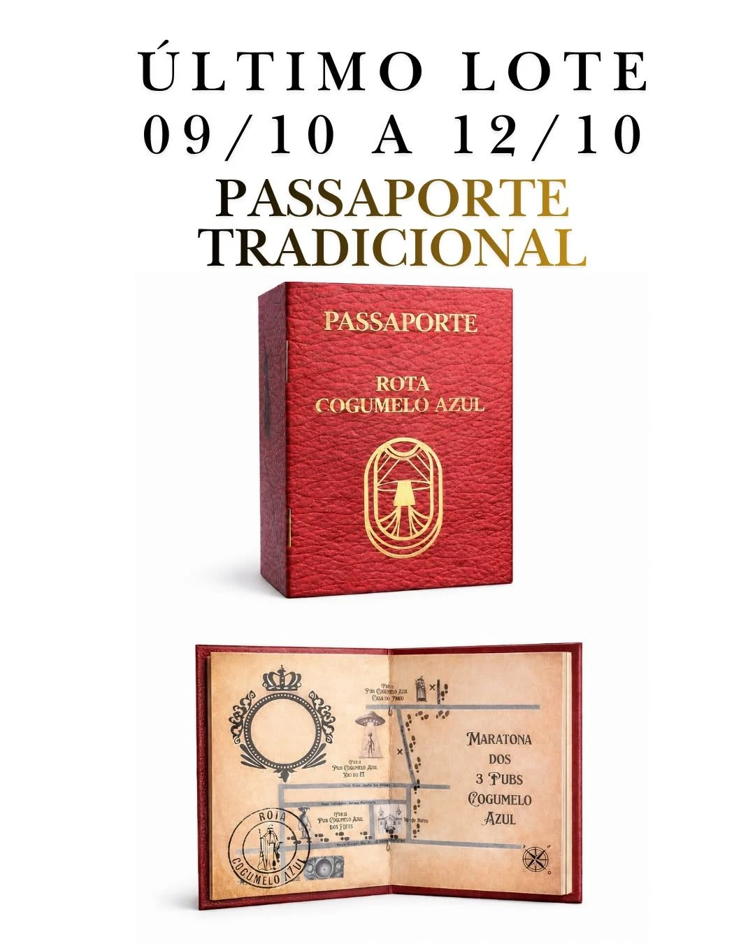 ÚLTIMO LOTE Passaporte Tradicional Cogumelo Azul 09/10 A 12/10 - 1