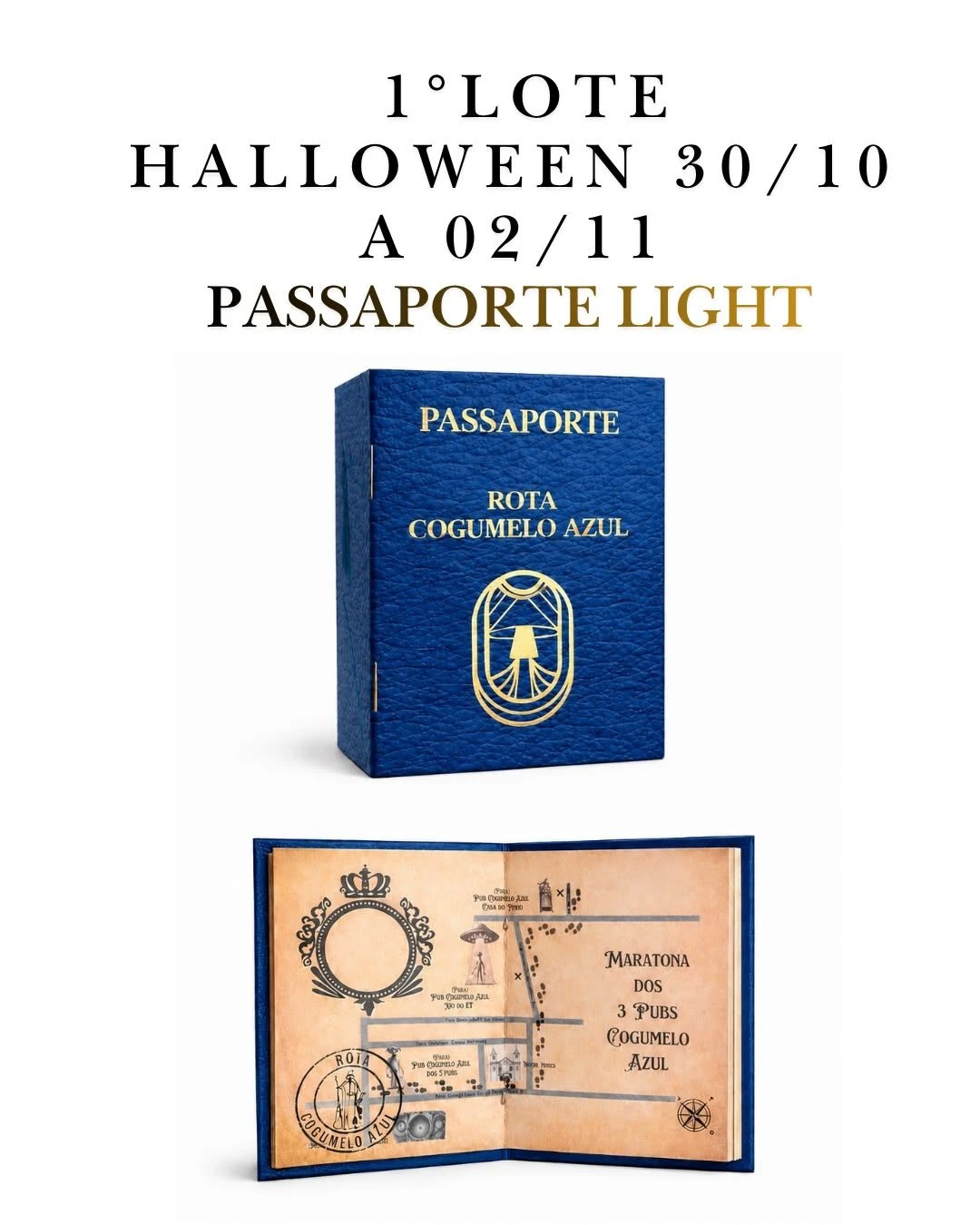 1° LOTE HALLOWEEN Passaporte Light Cogumelo Azul 30/10 A 02/11 - 1