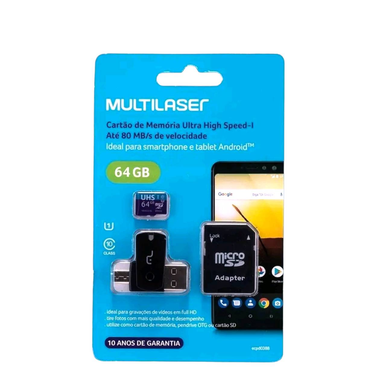 Kit 4 em 1 cartão de memória 64 gigas - Multilaser - 2