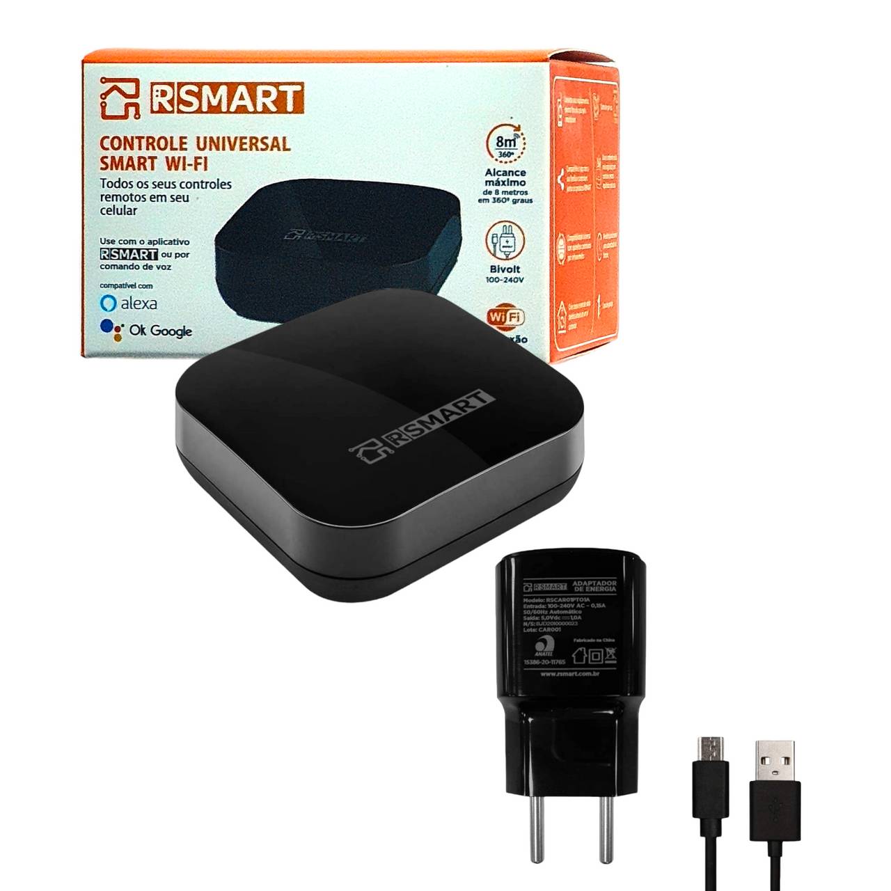 Smart Controle Universal Inteligente RSMART Wi-Fi Infravermelho - Compatível com Alexa, 2021, Preto - 5