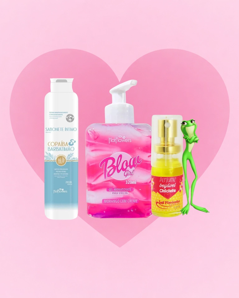 Kit perfume beijavel+ blow+ sabonete íntimo 