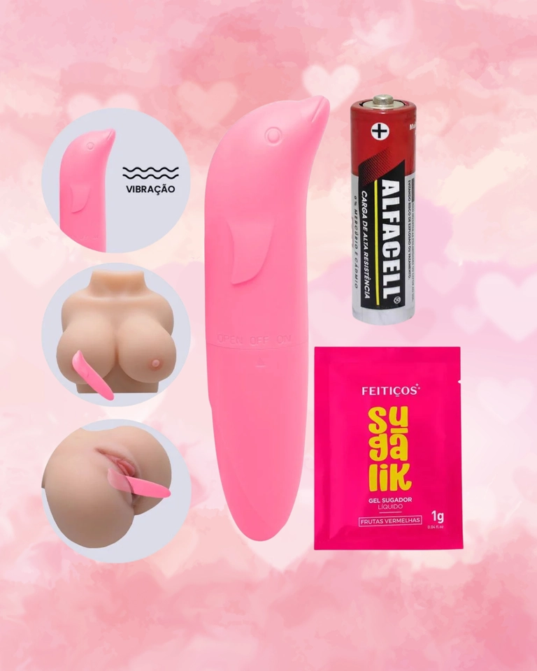 Kit Golfinho+ sachê sugalik e pilha 