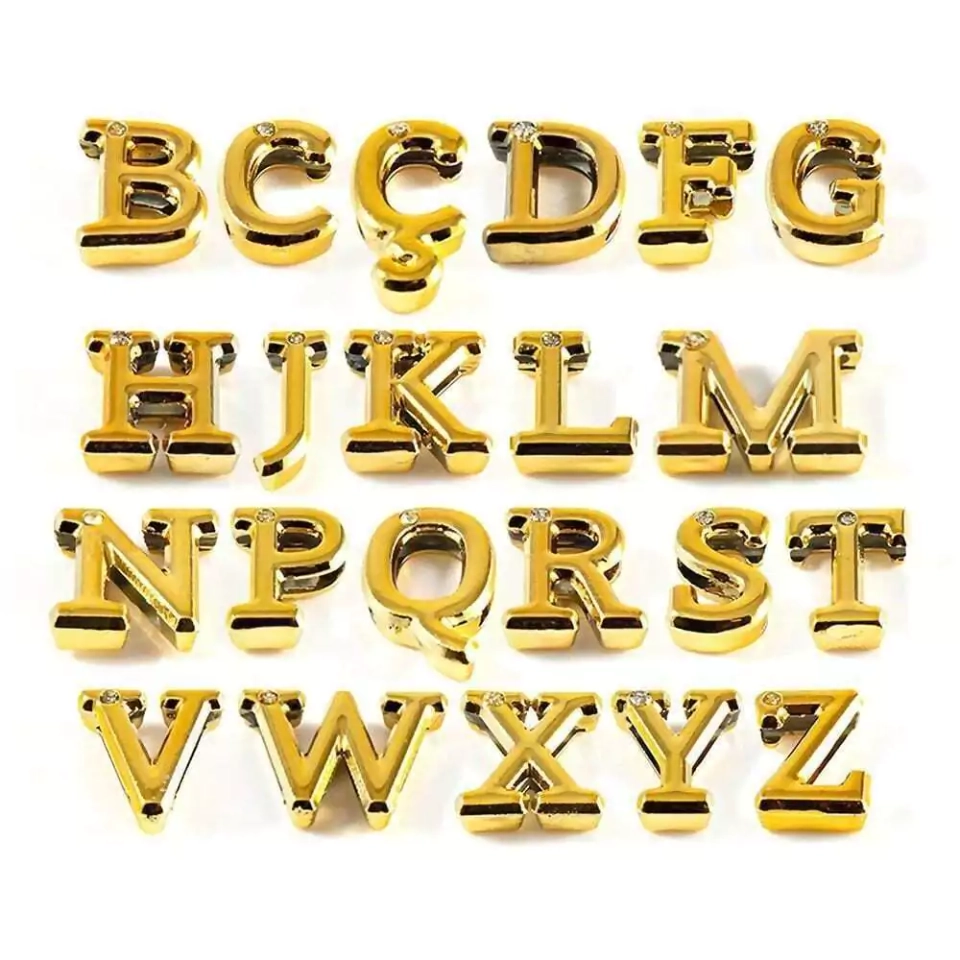 LETRAS CONSOANTES ABS DOURADA STRASS - 1