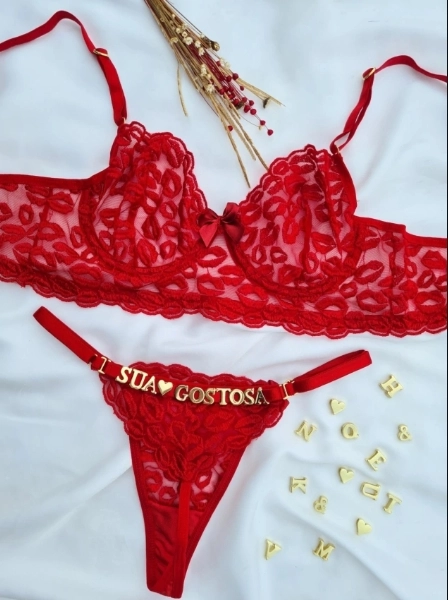 CONJ LULU TULE BEIJO VERMELHO - 3