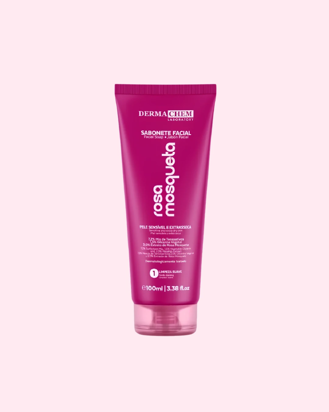 Sabonete facial rosa mosqueta - dermachem  - 1