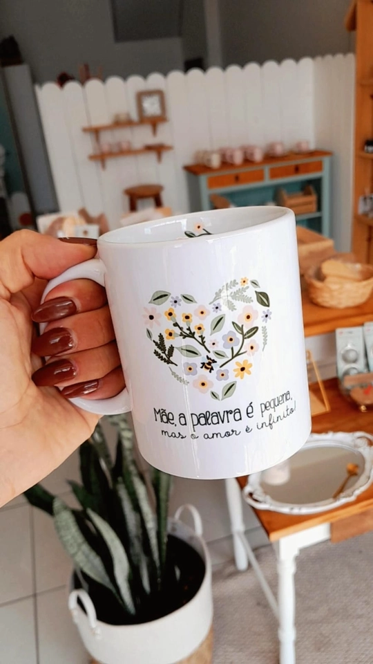 Caneca de porcelana Branca dia das mães  - 4