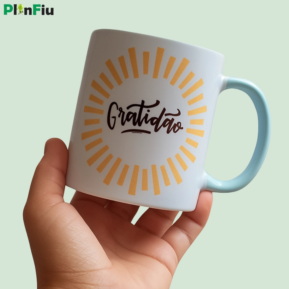 Caneca Personalizada com alça e interior Azul