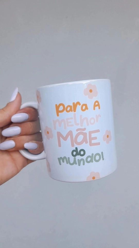 Caneca de porcelana Branca dia das mães 