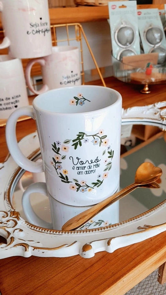 Caneca de porcelana Branca dia das mães  - 5