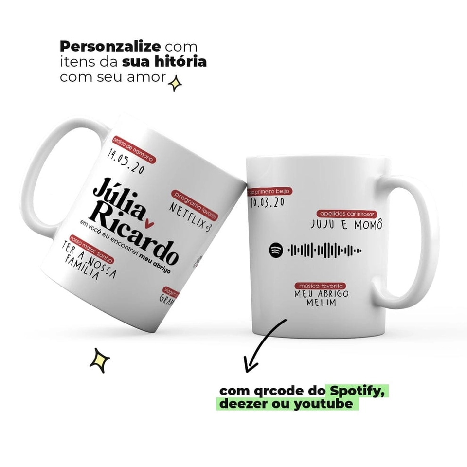 Caneca Interativa com QR Code - Guarde Memórias Eternas ☕✨