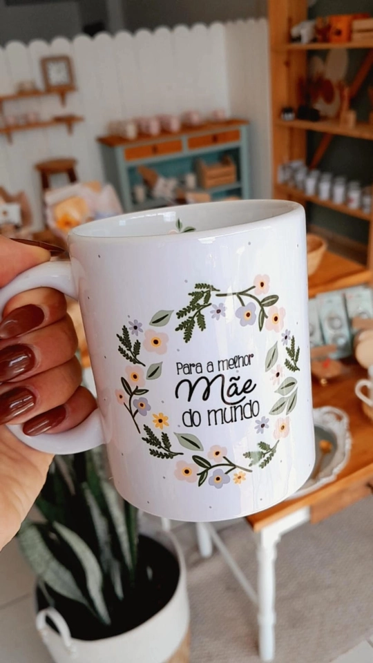 Caneca de porcelana Branca dia das mães  - 3