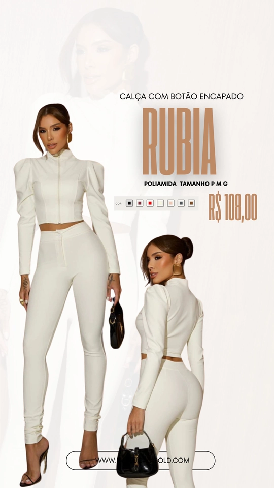 Calça Rubia com botão encapado 
