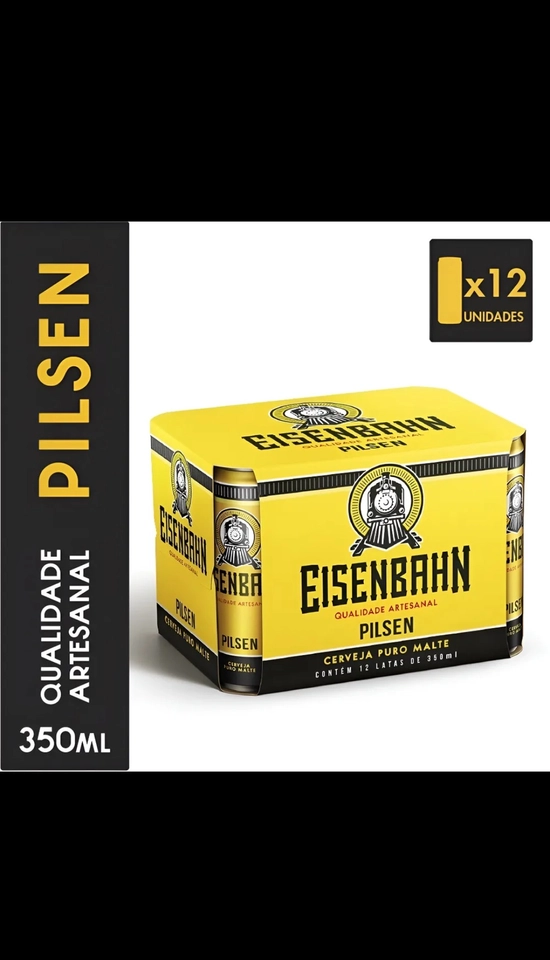 Cerveja Eisenbahn Pilsen cx 12 Latas 350 ml  - 1