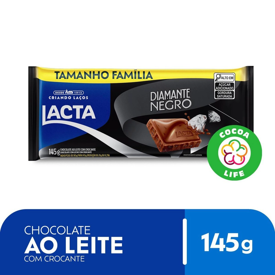 Chocolate Lacta Diamante Negro 145g