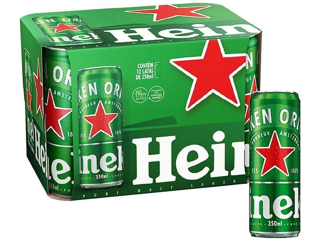 Caixa Cerveja Heineken Lager Puro Malte 12 Unidades - Lata 350ml