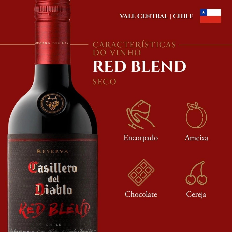 Casillero Del Diabo Vinho Red Blend 750 ml  - 4