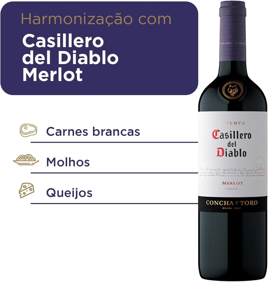 Casillero Del Diabo Vinho Merlot 750 ml  - 2