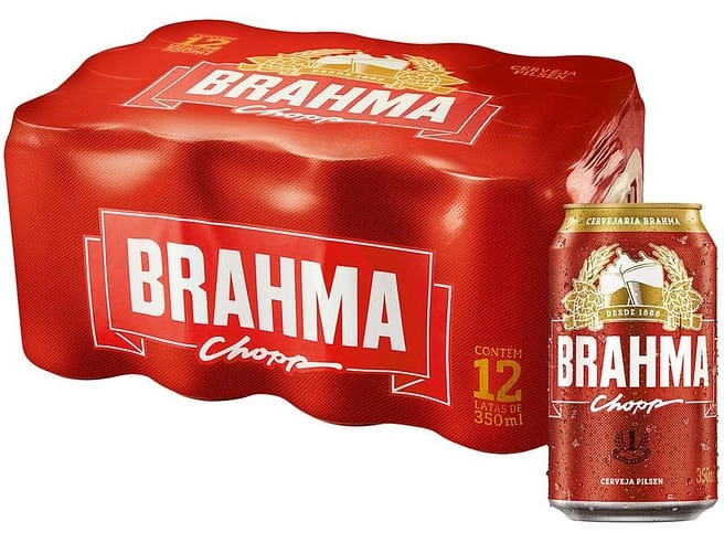 Caixa Cerveja Brahma Chopp Pilsen Lager 12 Unidades - Lata 350ml - 1