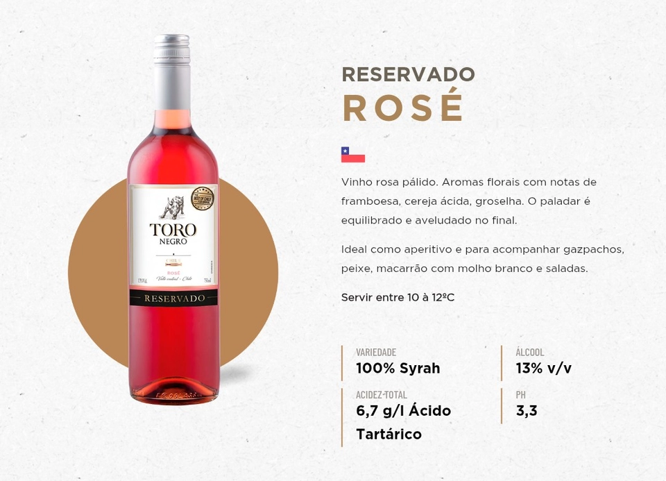 Toro Negro Vinho Chileno Rose 750 ml  - 1