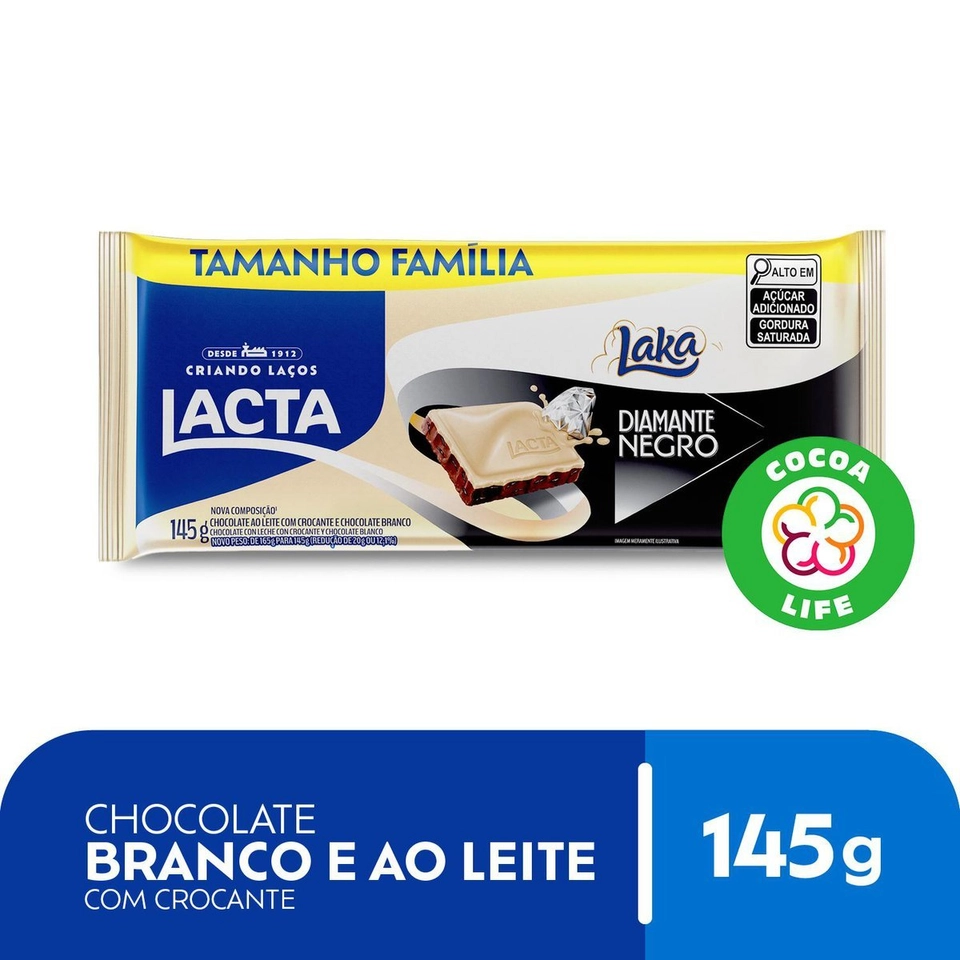Chocolate Lacta Laka Com Diamante Negro 145g