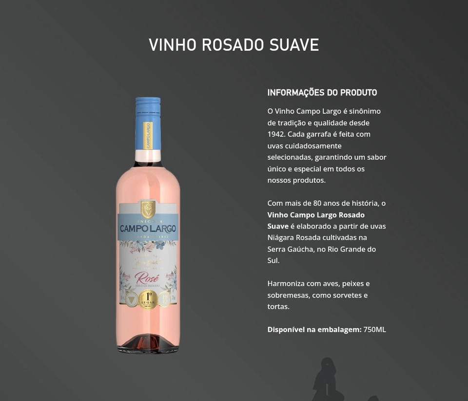 Campo Largo Vinho Rose 750 ml  - 1