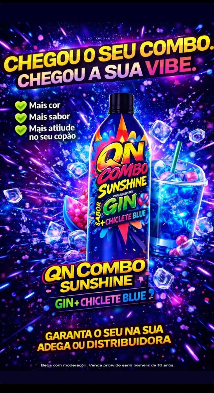 FARDO SANSHINE GIN + CHICLETE BLUE 6 UNIDADES 1L (PAGAMENTO SOMENTE A VISTA OU PIX)  - 1