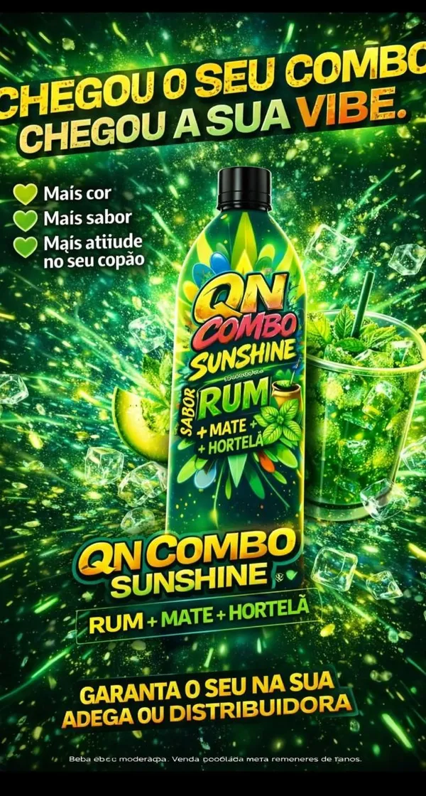 FARDO SANSHINE RUM + MATE + HORTELÃ 6 UNIDADES 1L (PAGAMENTO SOMENTE A VISTA OU PIX) 