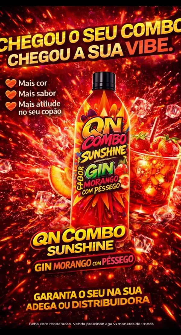 FARDO SANSHINE GIN MORANGO COM PÊSSEGO  6 UNIDADES 1L (PAGAMENTO SOMENTE A VISTA OU PIX) 