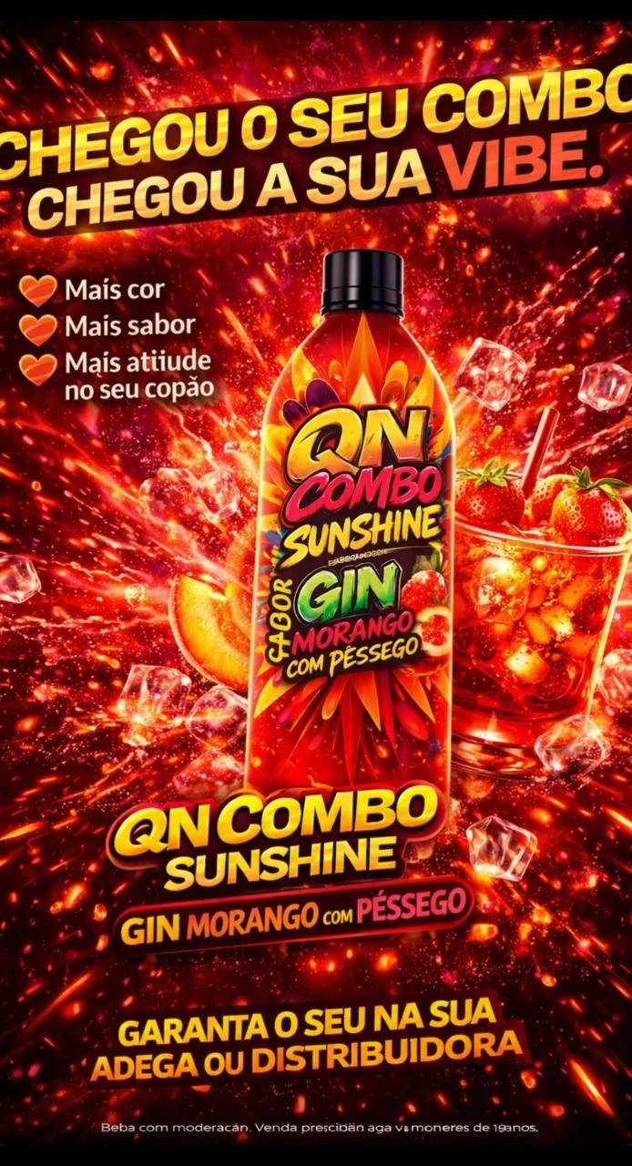 FARDO SANSHINE GIN MORANGO COM PÊSSEGO  6 UNIDADES 1L (PAGAMENTO SOMENTE A VISTA OU PIX)  - 1