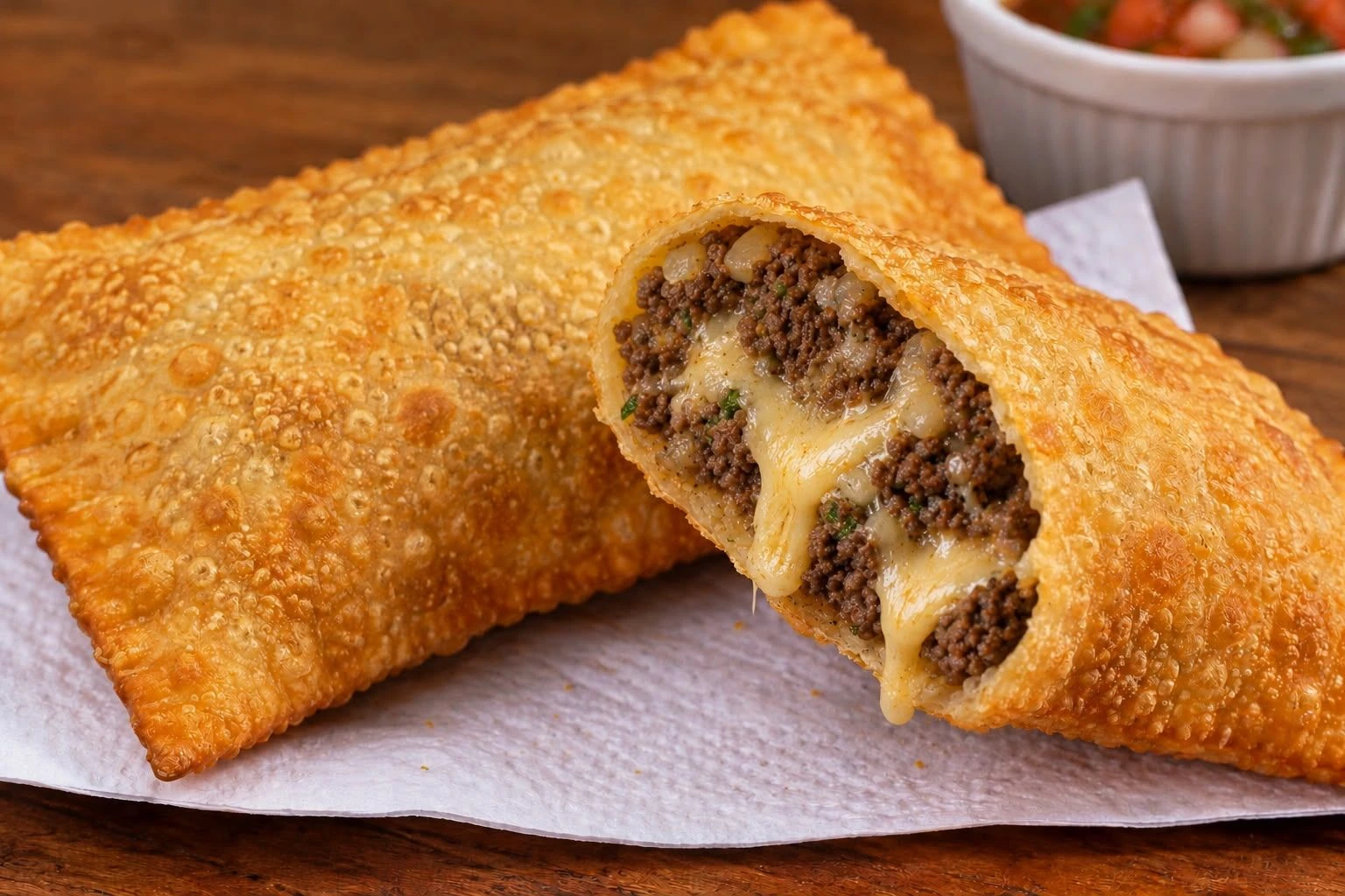 PASTEL DE CARNE COM QUEIJO  - 1