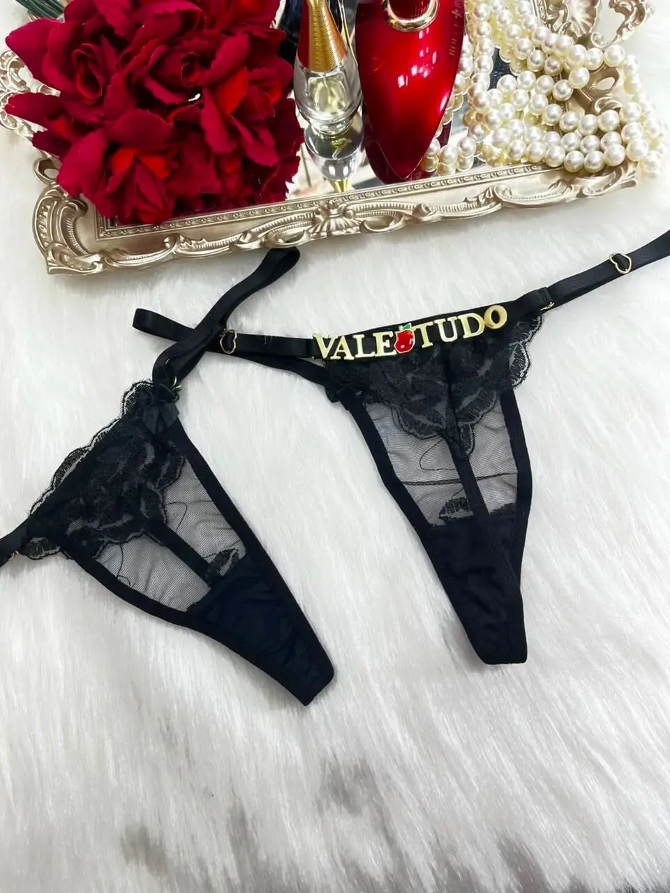 Calcinha Beijo Personalizável Preto